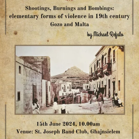 Public lecture: Shootings, burnings, and bombings: elementary forms of violence in 19th century Gozo and Malta