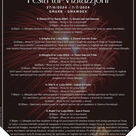 Visitation of Our Lady (Għarb Feast) – Fireworks Programme