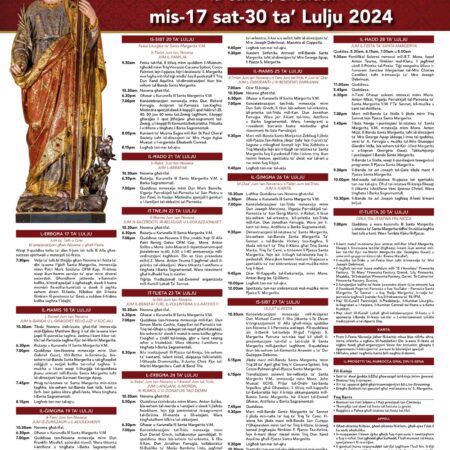 St. Margaret – Sannat Feast Programme