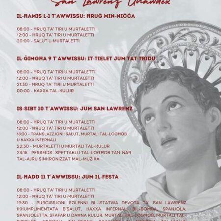 Fireworks Programme – St. Laurence Feast