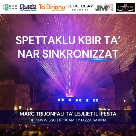 Spettaklu Kbir Ta’ Nar Sinkronizzat – Festa Santa Marija