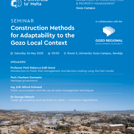 Seminar – Construction Methods for Adaptability to the Gozo Local Context