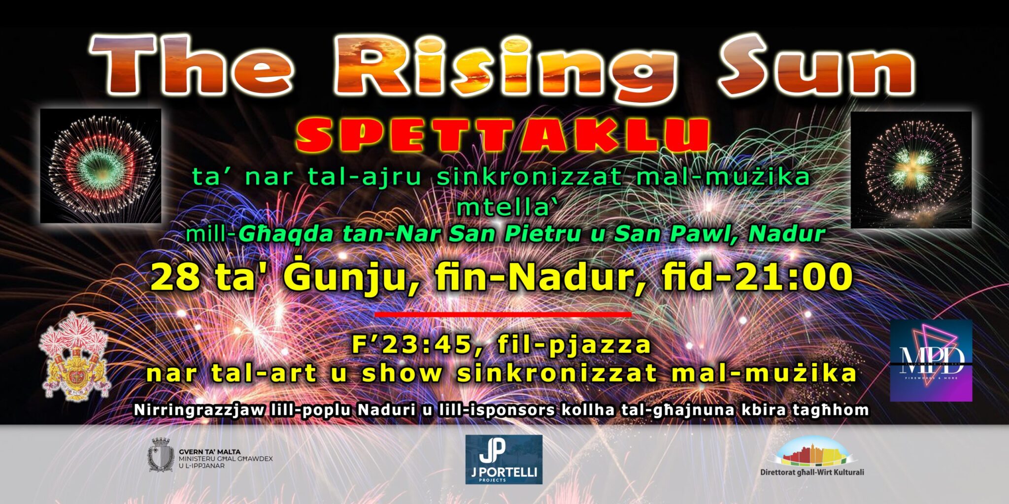 The Rising Sun – Fireworks Show - Events in Gozo - islandofgozo.org