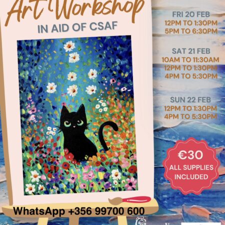 Art Workshop: Cat In A Flowery Meadow
