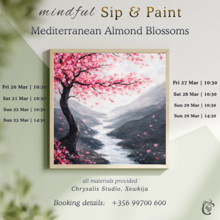 Mindful Sip & Paint – Mediterranean Almond Blossoms